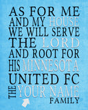 Minnesota United FC Personalized "As for Me and My House" Art Print
