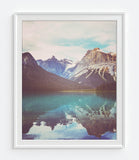 Mountain and Lake Panoramic Photography Prints, Set of 3, Landscape Wall Decor