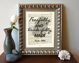 Fearfully and wonderfully made- Psalms 139:24 Bible Page Christian ART PRINT