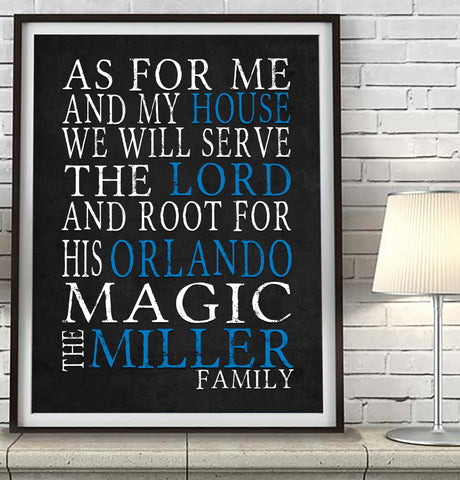 Orlando Magic Personalized  "As for Me" Art Print