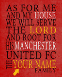 Manchester United FC football club Personalized "As for Me" Art Print