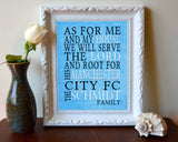 Manchester City FC football club  Personalized "As for Me" Art Print