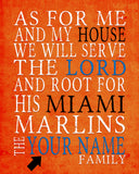 Miami Marlins baseball Personalized "As for Me" Art Print