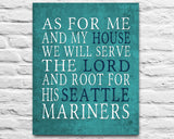 Seattle Mariners Personalized "As for Me" Art Print