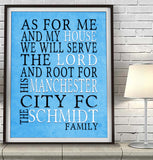 Manchester City FC football club  Personalized "As for Me" Art Print