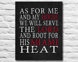 Miami Heat Personalized "As for Me" Art Print