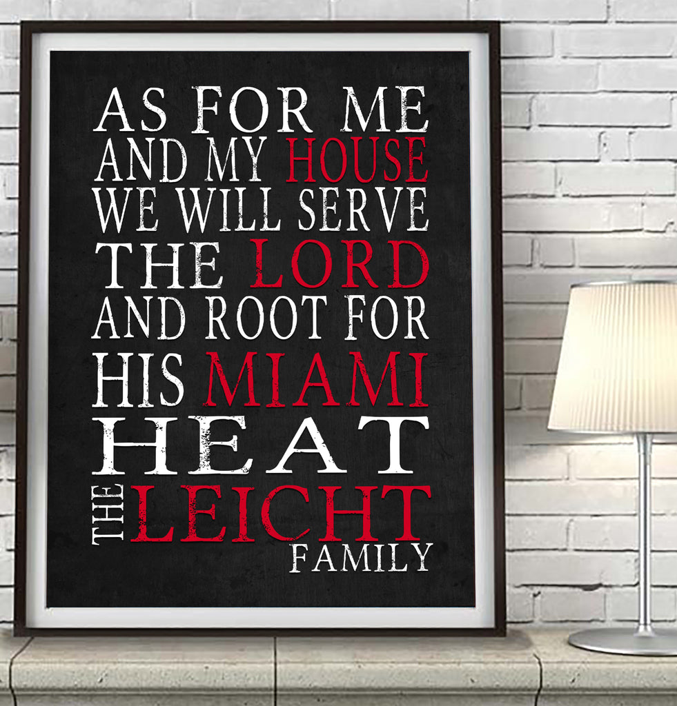 Miami Heat Personalized "As for Me" Art Print