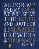 Milwaukee Brewers Personalized "As for Me" Art Print
