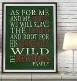 Minnesota Wild Personalized "As for Me" Art Print