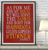 Minnesota Golden Gophers Personalized "As for Me" Art Print