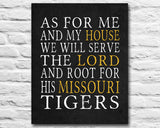 Missouri Tigers Mizzou personalized "As for Me" Art Print