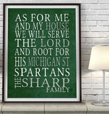 Michigan State Spartans Personalized "As for Me" Art Print