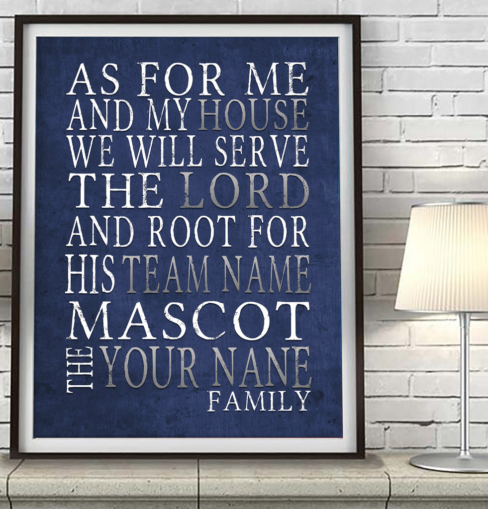 CUSTOM TEAM Personalized "As for Me" Art Print