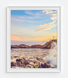New England Lighthouse Panoramic Photography Prints, Set of 3, Seascape Wall Decor