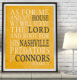 Nashville Predators Personalized "As for Me" Art Print