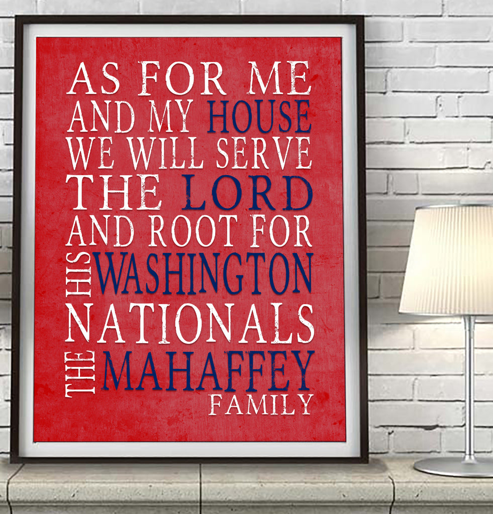 Washington Nationals Personalized "As for Me" Art Print