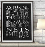 Brooklyn Nets Personalized "As for Me" Art Print