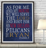 New Orleans Pelicans Personalized "As for Me" Art Print