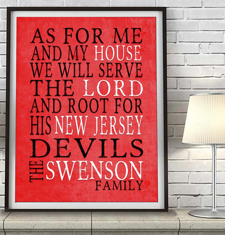 New Jersey Devils Personalized "As for Me" Art Print