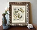 Make a joyful noise- Psalms 100:1 -Vintage Bible Highlighted Verse Scripture Page- Christian Wall ART PRINT