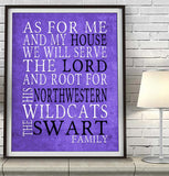 Northwestern Wildcats Personalized "As for Me" Art Print