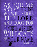 Northwestern Wildcats Personalized "As for Me" Art Print