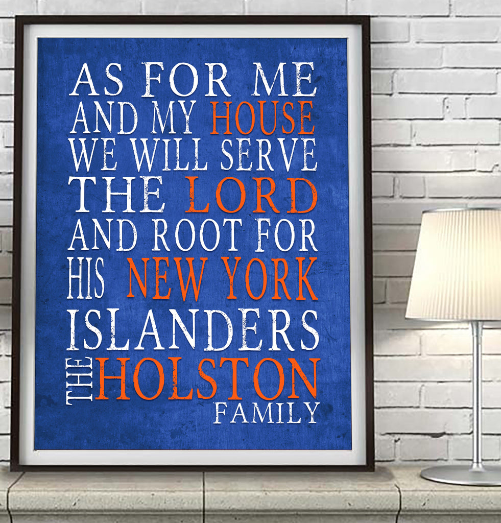 New York Islanders Personalized "As for Me" Art Print