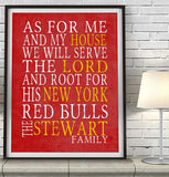 New York Red Bulls Soccer personalized "As for Me" Art Print