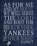 New York Yankees Personalized "As for Me" Art Print