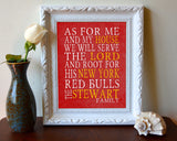 New York Red Bulls Soccer personalized "As for Me" Art Print