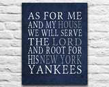 New York Yankees Personalized "As for Me" Art Print