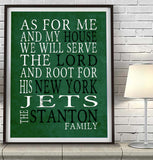 New York Jets Personalized "As for Me" Art Print