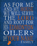 Edmonton Oilers hockey Personalized "As for Me" Art Print