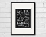 Oakland Raiders football Personalized "As for Me" Art Print