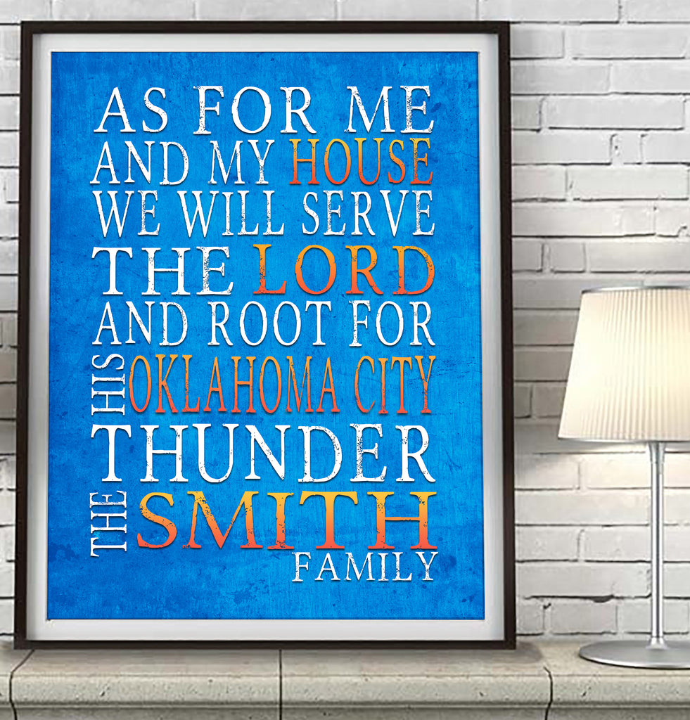 Oklahoma City Thunder Personalized "As for Me" Art Print