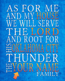 Oklahoma City Thunder Personalized "As for Me" Art Print