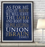 Philadelphia Union Soccer Personalized "As for Me and My House" Art Print