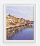 Vintage Florence Italy Ponte Vecchio Bridge Photography Prints, Set of 2, Firenze Italian Wall Decor