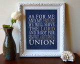 Philadelphia Union Soccer Personalized "As for Me and My House" Art Print