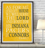 Indiana Pacers basketball Personalized "As for Me" Art Print