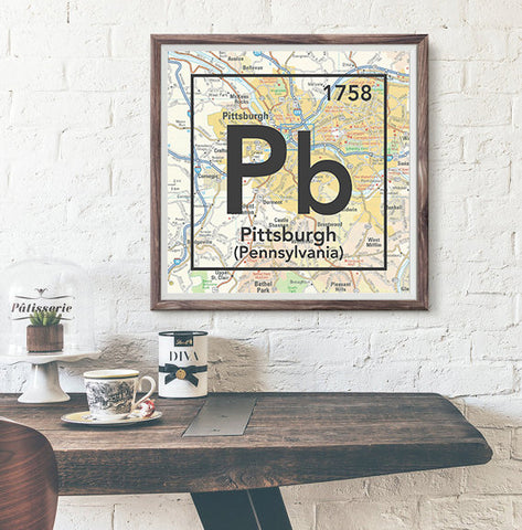 Pittsburgh Pennsylvania Pb-Periodic Map ART PRINT