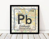 Pittsburgh Pennsylvania Pb-Periodic Map ART PRINT