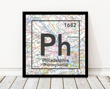 Philadelphia Pennsylvania Ph-Periodic Map ART PRINT