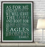 Philadelphia Eagles Personalized "As for Me" Art Print