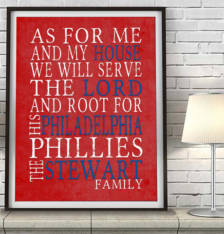 Philadelphia Phillies Personalized "As for Me" Art Print