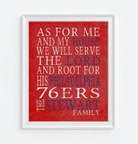 Philadelphia 76ers Personalized "As for Me" Art Print