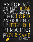 Pittsburgh Pirates Personalized "As for Me" Art Print