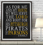 Pittsburgh Pirates Personalized "As for Me" Art Print