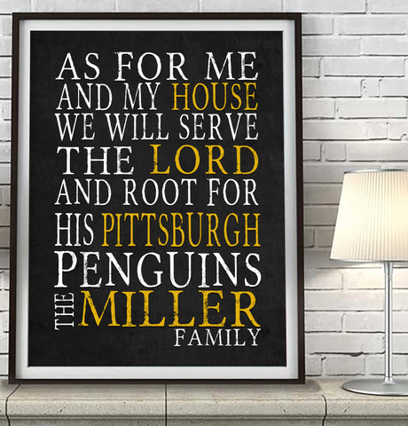 Pittsburgh Penguins Personalized "As for Me" Art Print