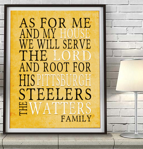 Pittsburgh Steelers Personalized "As for Me" Art Print